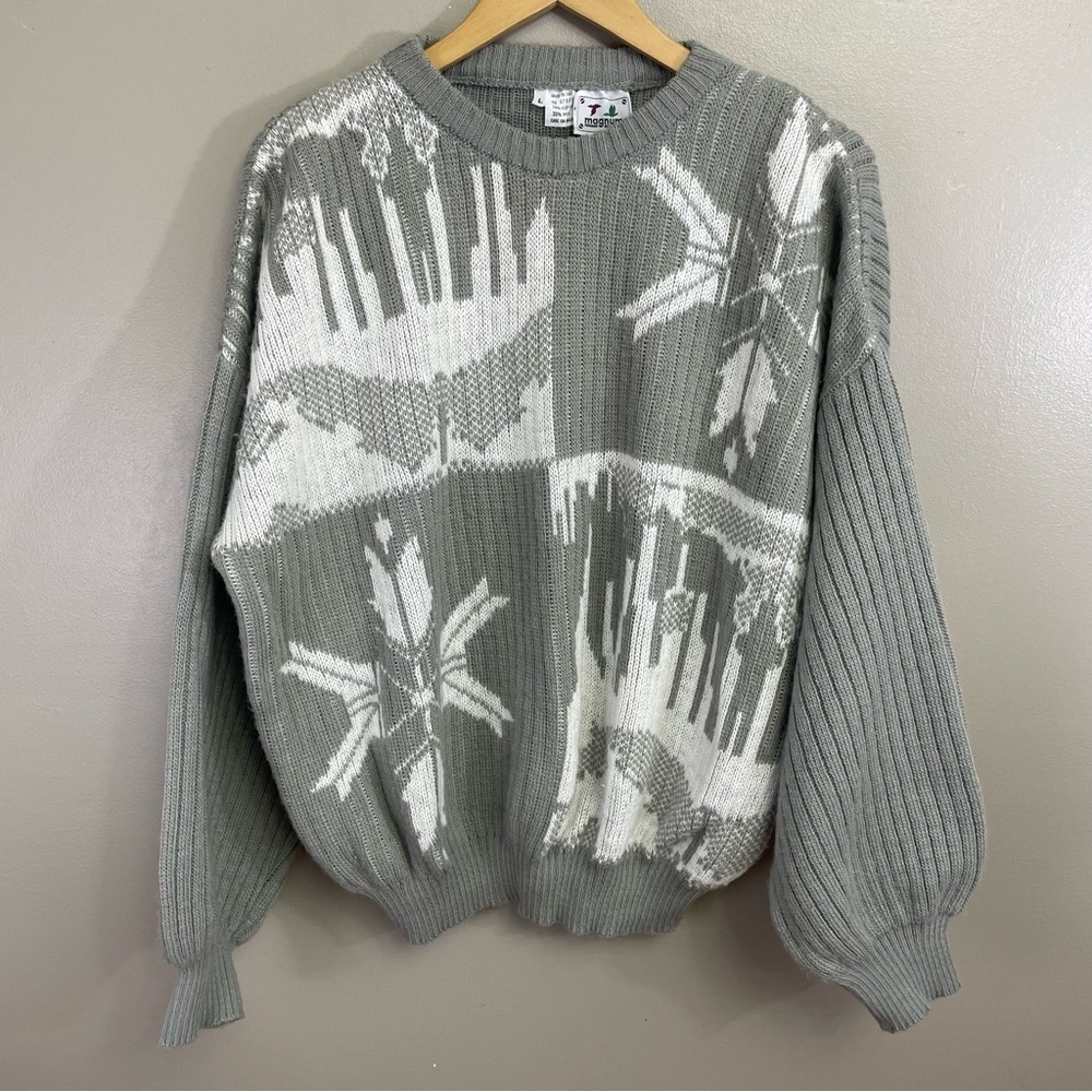 Magnum women’s size Large sweater wool blend Italy Nordic bubble sleeveless